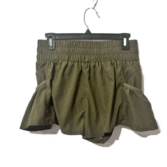 Free People Movement Get Your Flirt On Shorts Green Relaxed Fit Size Small - Picture 4 of 7